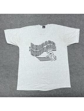 Vintage 90S Chicago White Sox Baseball T-Shirt XL RARE MENS GREY SPELL OUT